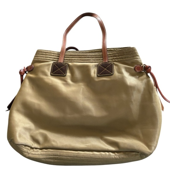 Dooney & Bourke Victoria Nylon Tote Bag Shoulder Handbag Purse Beige Large - Picture 8 of 11